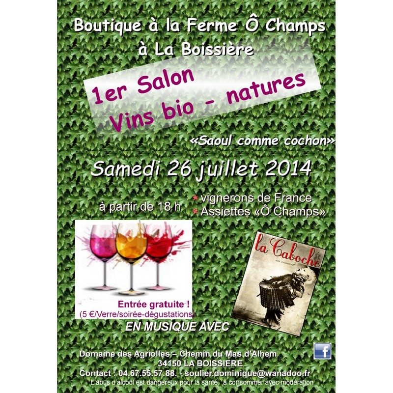 1er salon vins bio natures à la boutique O Champs